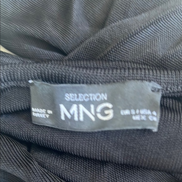 MNG mango Chic Black One sleeve Shoulder Dress asymmetrical knit maxi - Picture 7 of 12